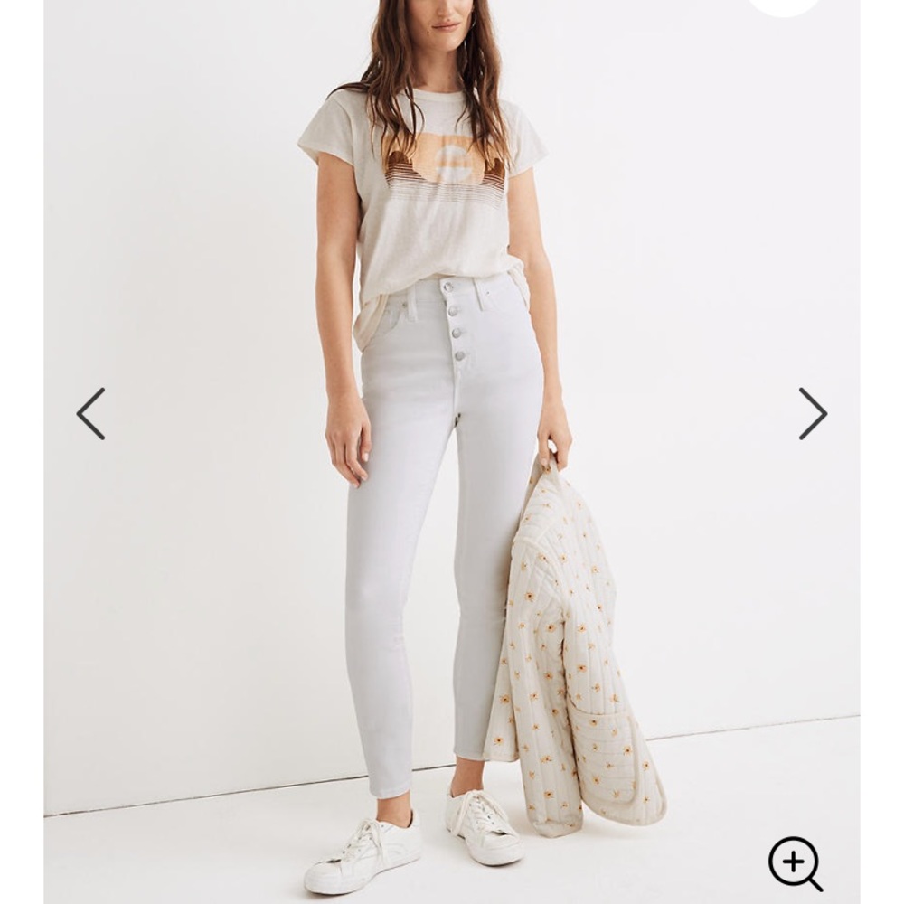 Madewell White 10” High Rise Skinny Crop Jeans NWT